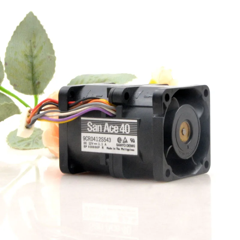 SanAce40-ventilador potente de alta velocidad, motor dual de 4cm, 4056, 12V, 1.1A, 40x56MM, Original, 9CR0412S543