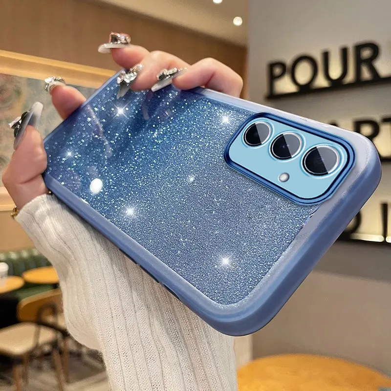 Funda de lujo ostentosa a prueba de golpes para Samsung Galaxy M35 S25 S24 FE M55 M54 M34 M15 A56 A55 A36 A26 A17 A07 funda suave de silicona