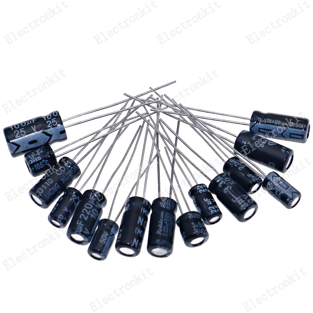 Condensadores electrolíticos, kit mixto de 15 valores, 10v-50v, 200 unidades - imagen 2