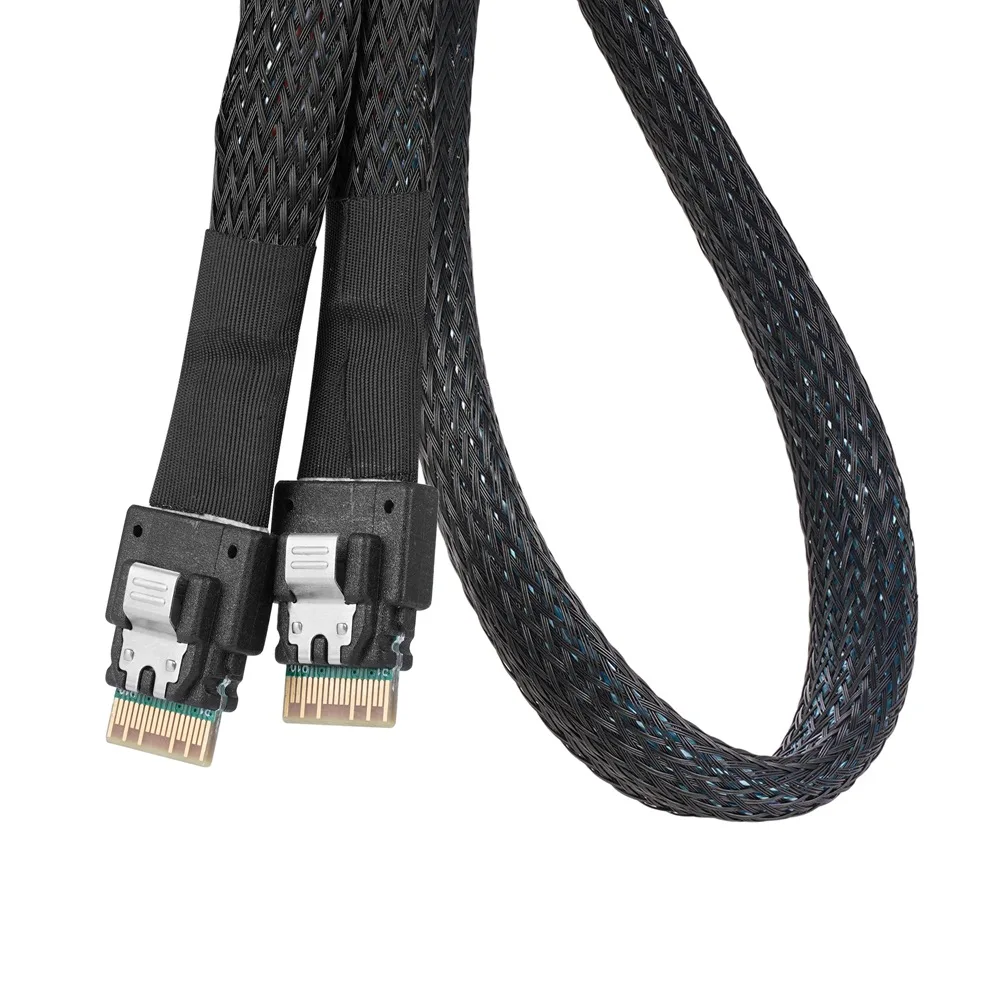 Cable de extensión interno delgado SAS SFF 8654 4i macho a SFF-8654 macho para ordenador de almacenamiento de servidor de disco duro 0,5 m 1m - imagen 4