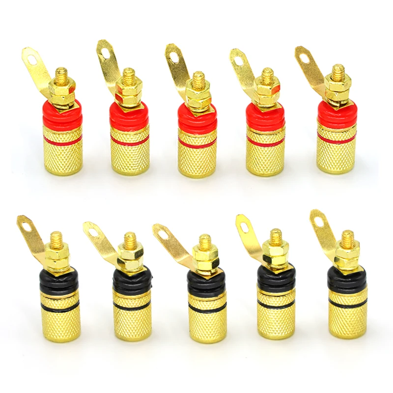 Conector de Terminal DIY para altavoz, poste de encuadernación chapado en oro, postes de encuadernación para altavoz, Terminal de Audio, enchufes tipo Banana de 4mm, 10 Uds. - imagen 2