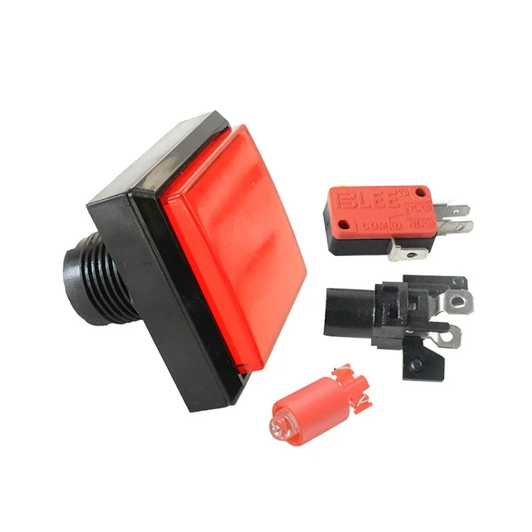 Botón pulsador cuadrado de 51x51mm, microinterruptor de luz LED iluminado de 12V para juego de tambor Arcade, máquina expendedora, dispositivo de respuesta, piezas DIY - imagen 2