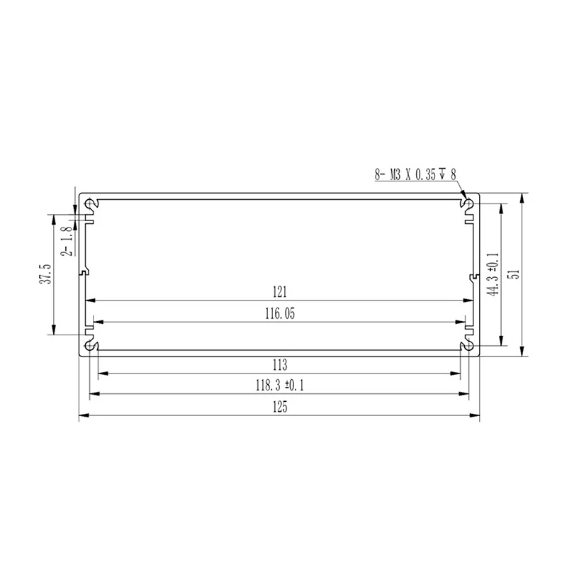 YONGU H23 caja de batería de Proyecto de carcasa electrónica de carcasa de aluminio PCB - imagen 5