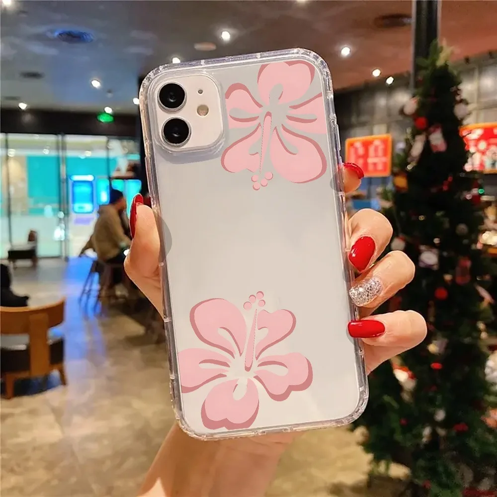 Funda de teléfono transparente estética minimalista con flor rosa adecuada para iPhone 17 16 11 12 13 14 15 Pro Max Plus XR XS X 7 8 - imagen 2
