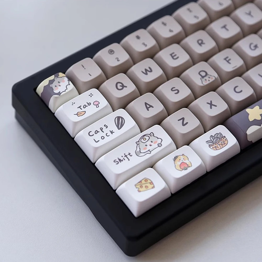 Teclas con tema de dibujos animados de ratón bonito de 132 teclas, teclas de perfil XDA en inglés para teclas de teclado mecánico 61/64/68/84/87/96/98/104 - imagen 5