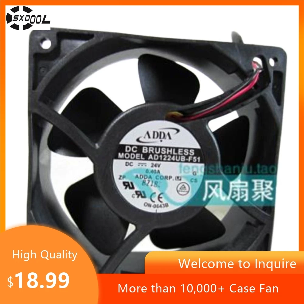 Para ADDA AD1224UB-F51 120x120x38mm 24V 0.40A Doble rodamiento de bolas 3200RPM 120CFM Ventilador de alto rendimiento - imagen 2