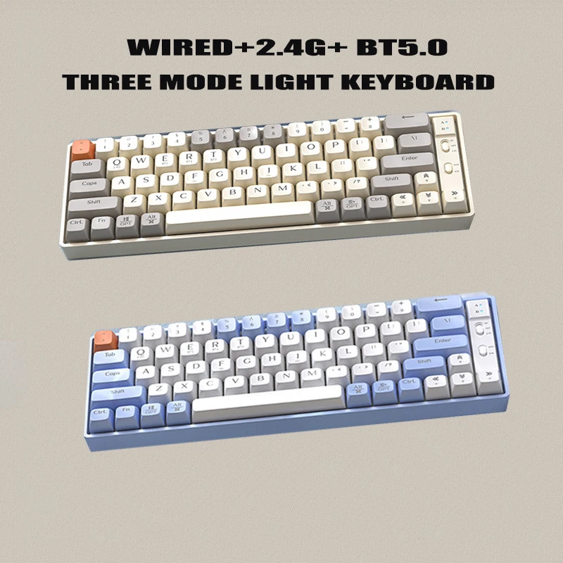 Teclado mecánico inalámbrico para juegos 2,4g Bluetooth USB gamer teclado sem fio mecanico tastiera meccanica 60% mini teclado de pc
