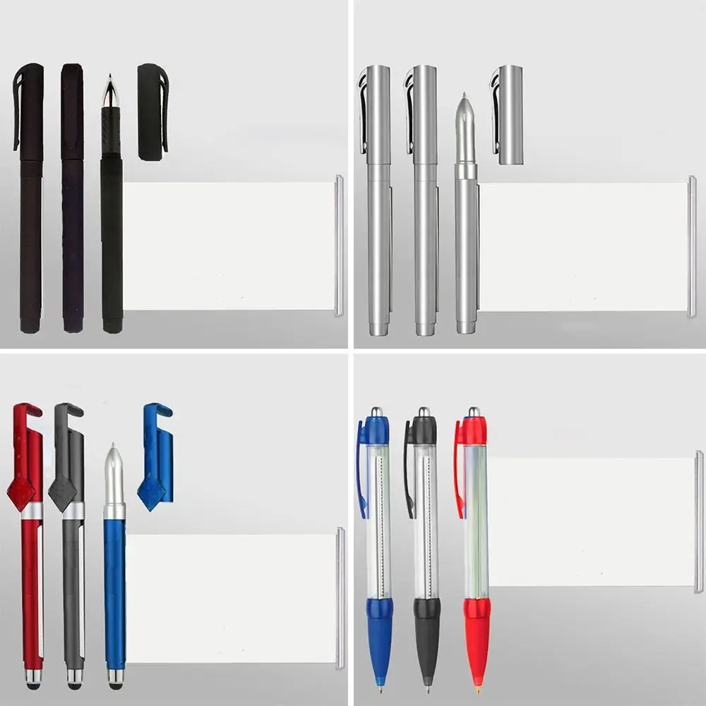 Bolígrafo de Gel negro con desplazamiento en blanco retráctil, bolígrafo de examen de papel extraíble, papelería de estudio - imagen 4