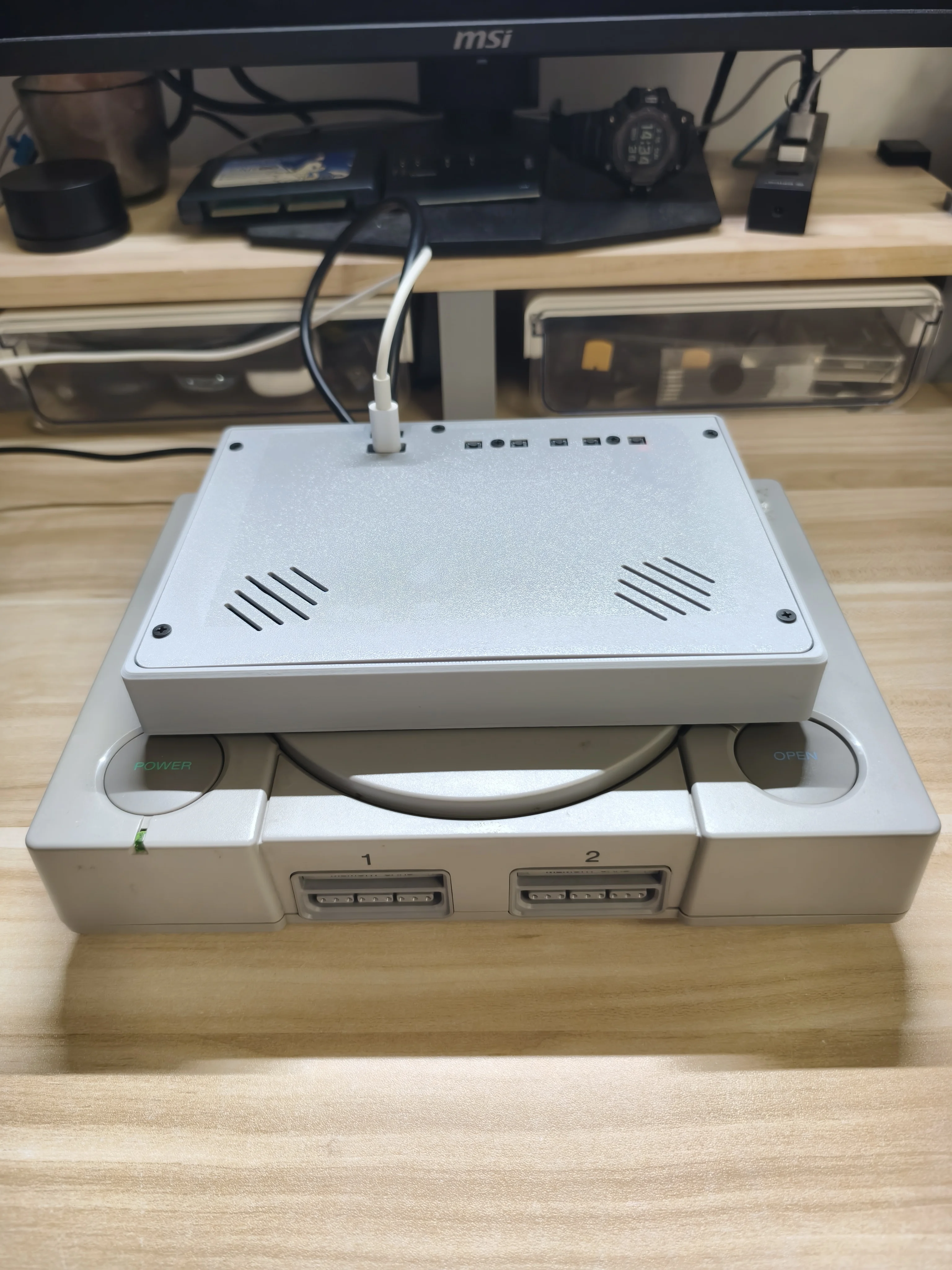 Consola de juegos recreativos Retro PS1, impresión 3D, 8 pulgadas, pantalla portátil, Mini Monitor con estéreo para Playstastion PS1 - imagen 3