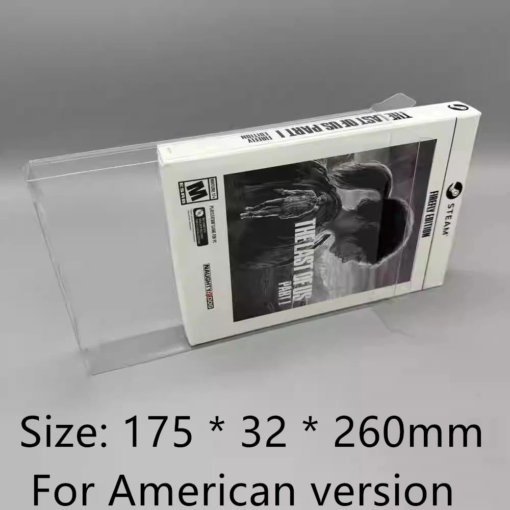 Protector de caja transparente para el último de EE. UU., PC STEAM, Sony PS5, estuche de almacenamiento TEP, estuche de exhibición transparente