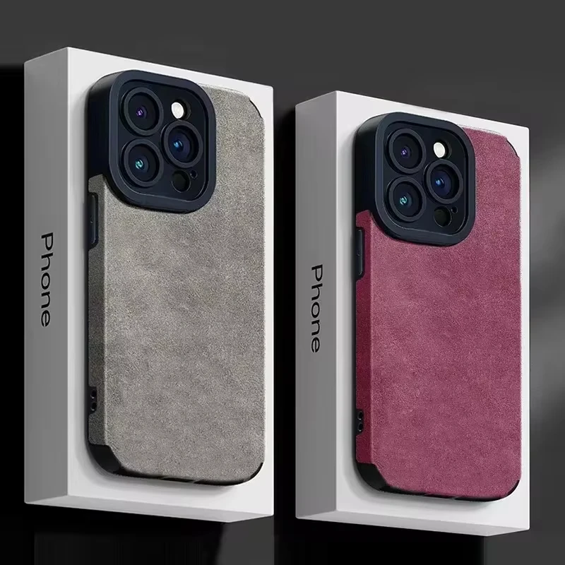 Funda de protección de cámara a prueba de golpes para teléfono, carcasa de cuero suave, parachoques mate, para iPhone 15, 14, 13, 12, 11 Pro Max, X, XR - imagen 2