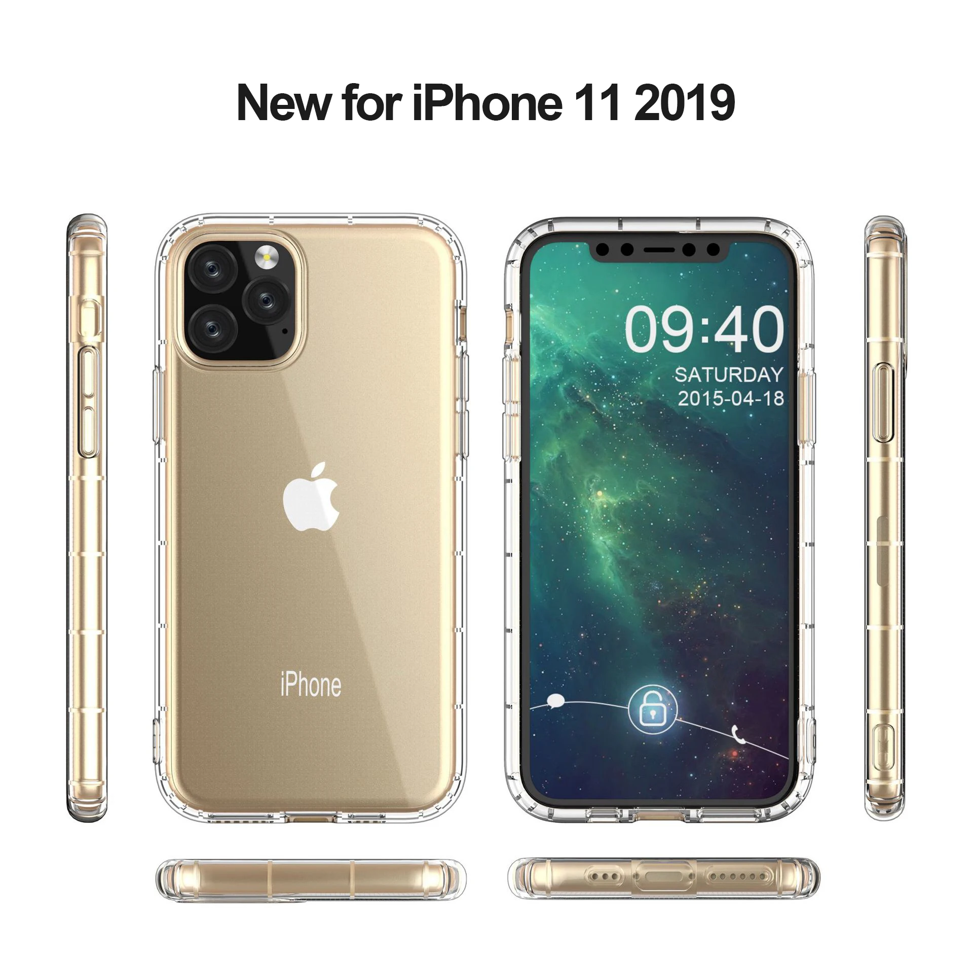 Funda de teléfono de TPU transparente a prueba de golpes con Airbag para iPhone X XR XS 11 12 13 Mini 14 15 16 Pro MAX 16E SE 8 Plus, funda de silicona suave - imagen 4