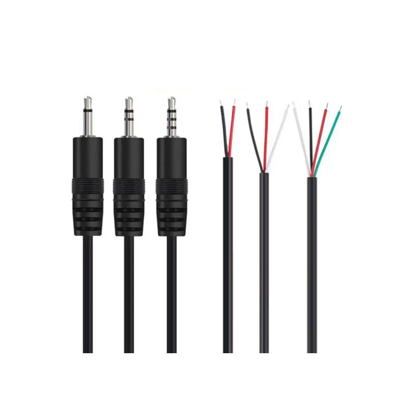 Cable de reparación de Audio DIY, 2,5mm, 3,5mm, conector de 2 polos y 3 polos, enchufe macho hembra, cargador de Cable de extensión auxiliar de 2 pines y 3 pines