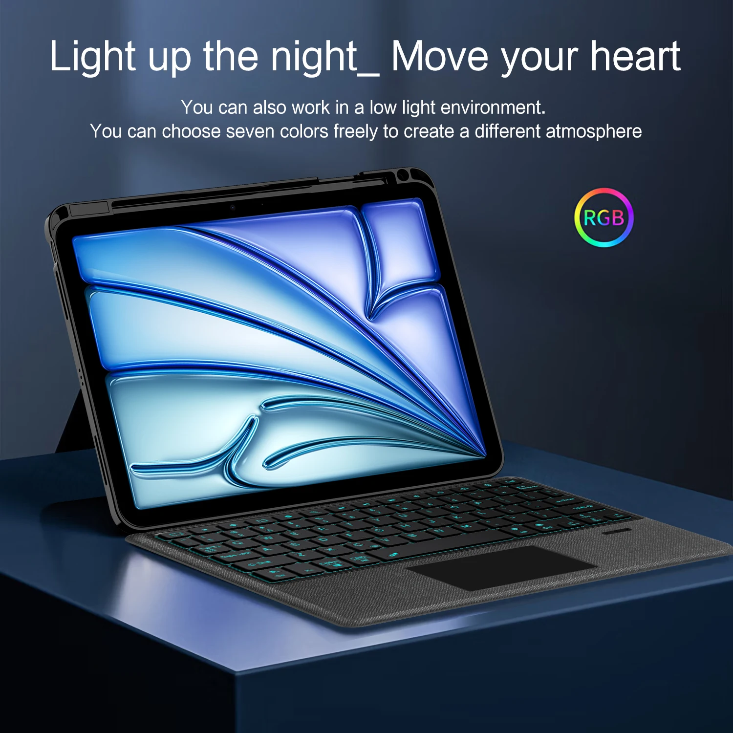 Magic Keyboard Folio para iPad Air 11 pulgadas M3 2025 M2 Air 4 5 Pro 11 "funda para teclado de tableta cubierta de libro desmontable Trackpad retroiluminado - imagen 4