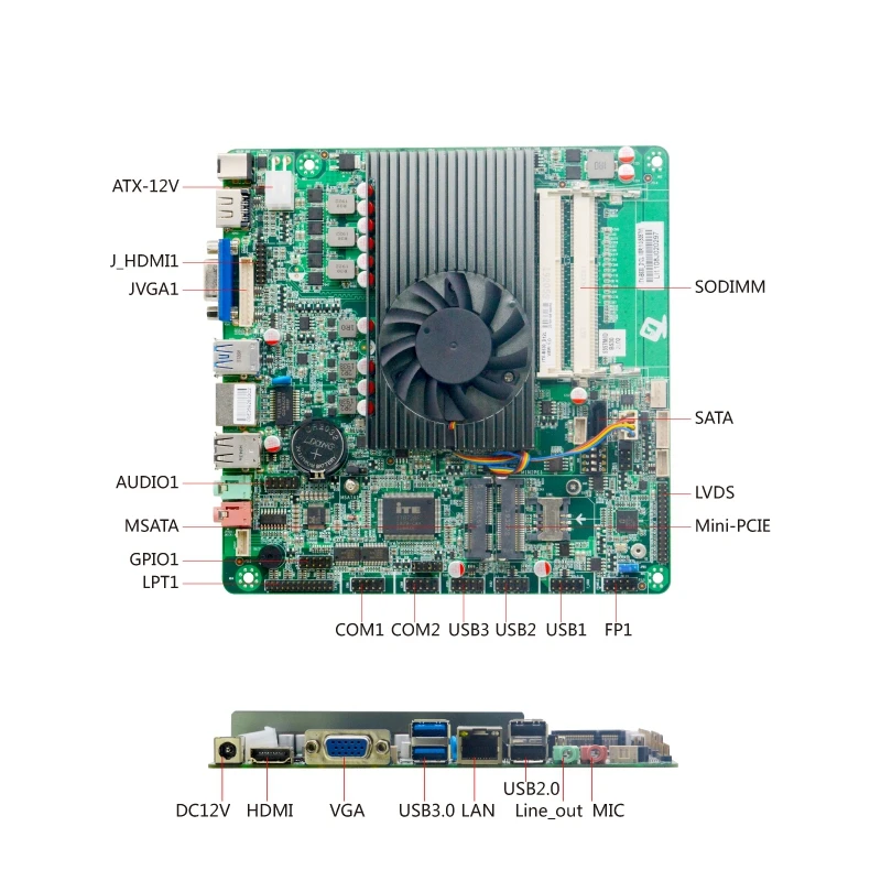 Placa base AMD A6 5357M ultradelgada itx, placa base DDR3 de doble canal, mini placa pos industrial integrada con 10 USB - imagen 2