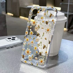 Funda transparente Xiaomi Redmi Note 14 – Flores Abeja Antigolpes