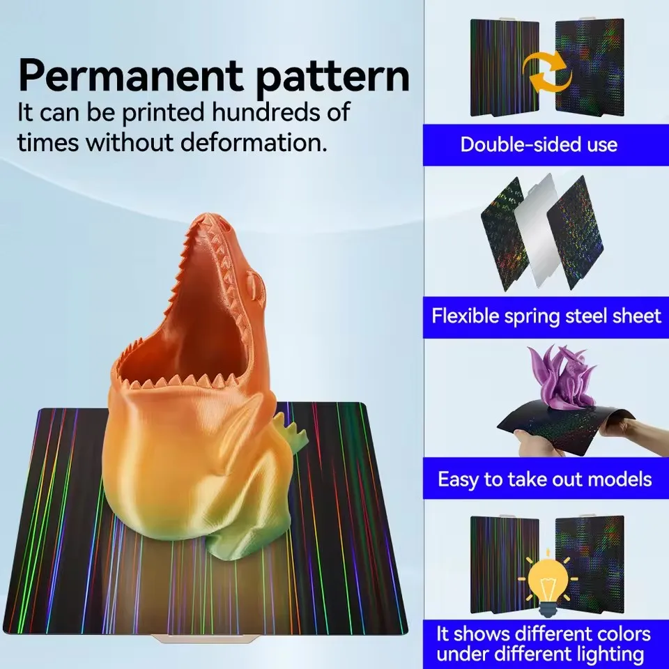 Placa de construcción X1C P1P P1S A1 X1 para placa de laboratorio Bambu hoja de PEI suave PEO PET para impresora 3D Bambulabs X1 P1P placa de construcción de cama térmica - imagen 4