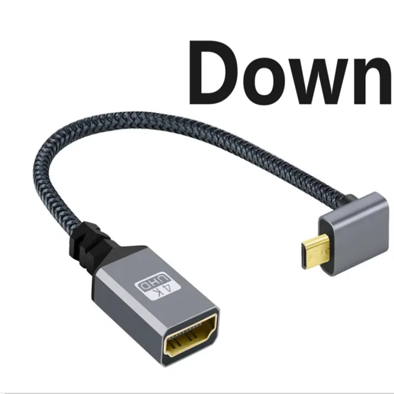 Adaptador de Cable Compatible con Micro HDMI, 20CM, izquierda/derecha/arriba/abajo, 4K @ 60HZ, HD, HDMI 2,0, macho a HDMI, Cable de extensión hembra compatible - imagen 3