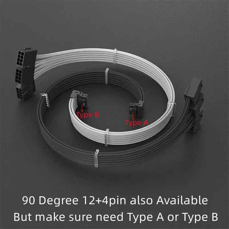 Tarjeta gráfica de 90 grados, 12 + 4 pines, 12VHPWR a 3 piezas, 4 piezas, PCi-E GPU, 8 pines, PCIE 5,0, RTX4080, RTX4090Ti, Cable de extensión de adaptador PSU - imagen 2