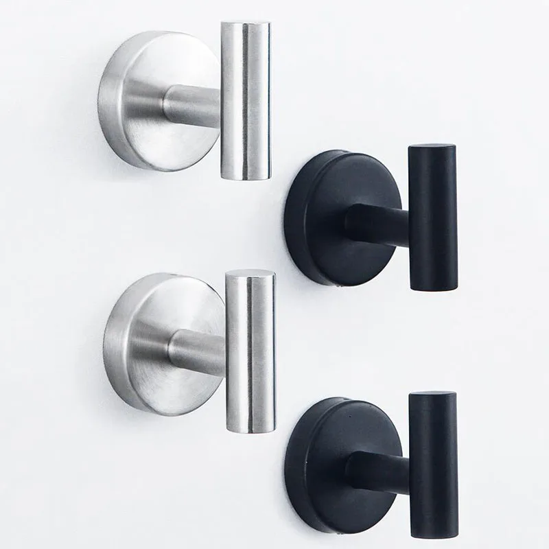 Ganchos de soporte para sombrero de acero inoxidable, toalla adhesiva, baño, cocina, almacenamiento, montaje en pared, colgante - imagen 3