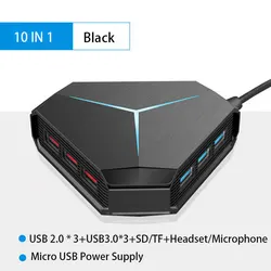 Hub USB 3.0 con lector de tarjetas y conectores de audio