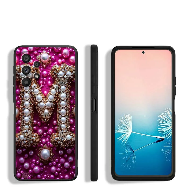 Funda de teléfono con diseño de lujo de arte creativo para Samsung A73 A72 A71 A55 A54 A53 A52 A51 A13 A22 A16 A15 A05s A14 A05 A06 5G negro - imagen 2