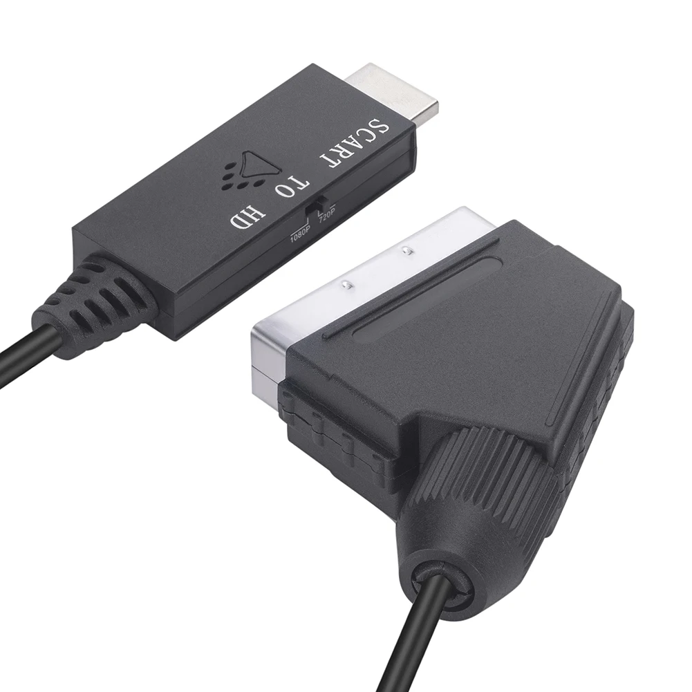 Adaptador convertidor de vídeo de 1m, convertidor de vídeo 1080P compatible con Scart a HDMI, Cable Micro USB de 5V CC, accesorios para decodificador - imagen 5