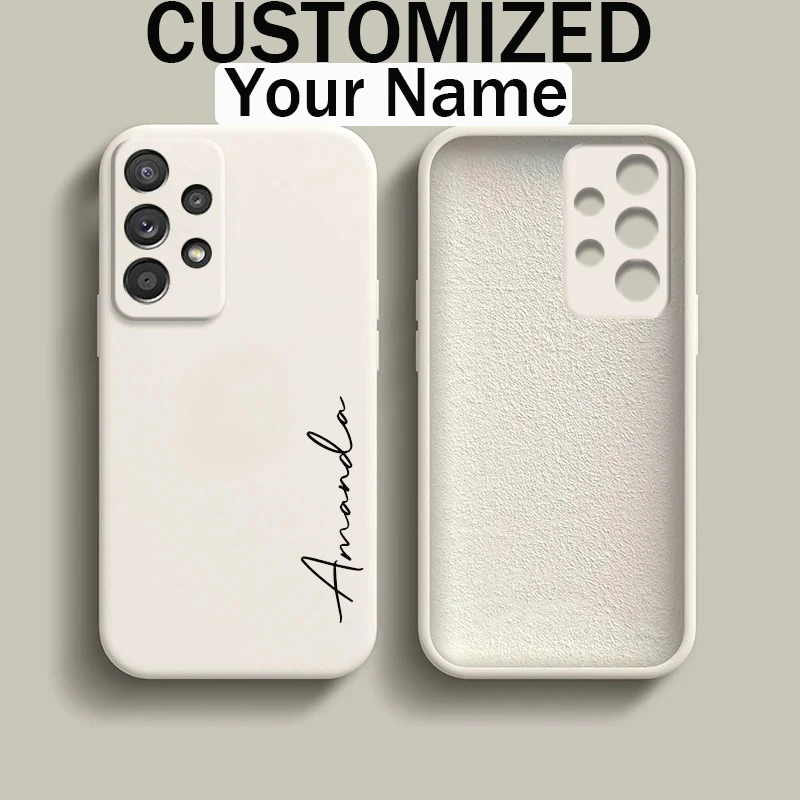 Para Samsung Galaxy A32 4G 5G personalizado nombre iniciales suave silicona líquida DIY funda Samsung Galaxy A32 4G 5G