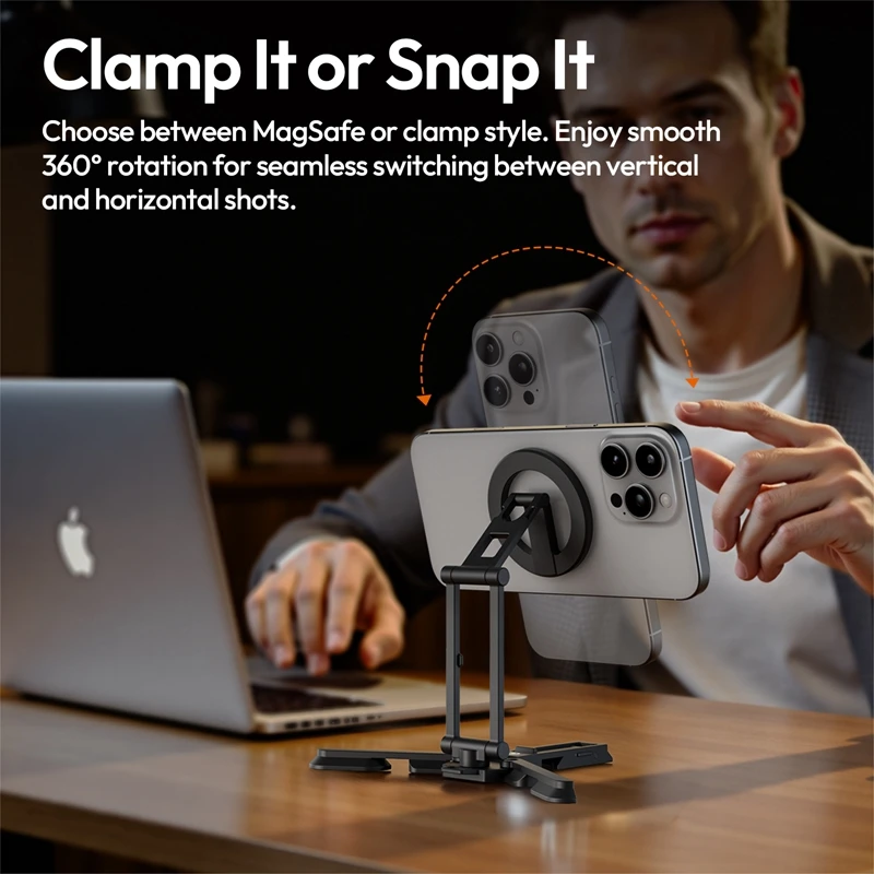 Ulanzi SK29 Soporte plegable para teléfono magnético/abrazadera para teléfono palo de Selfie soporte de escritorio trípode 360 °   Rotación para Vlog Livestreaming - imagen 3