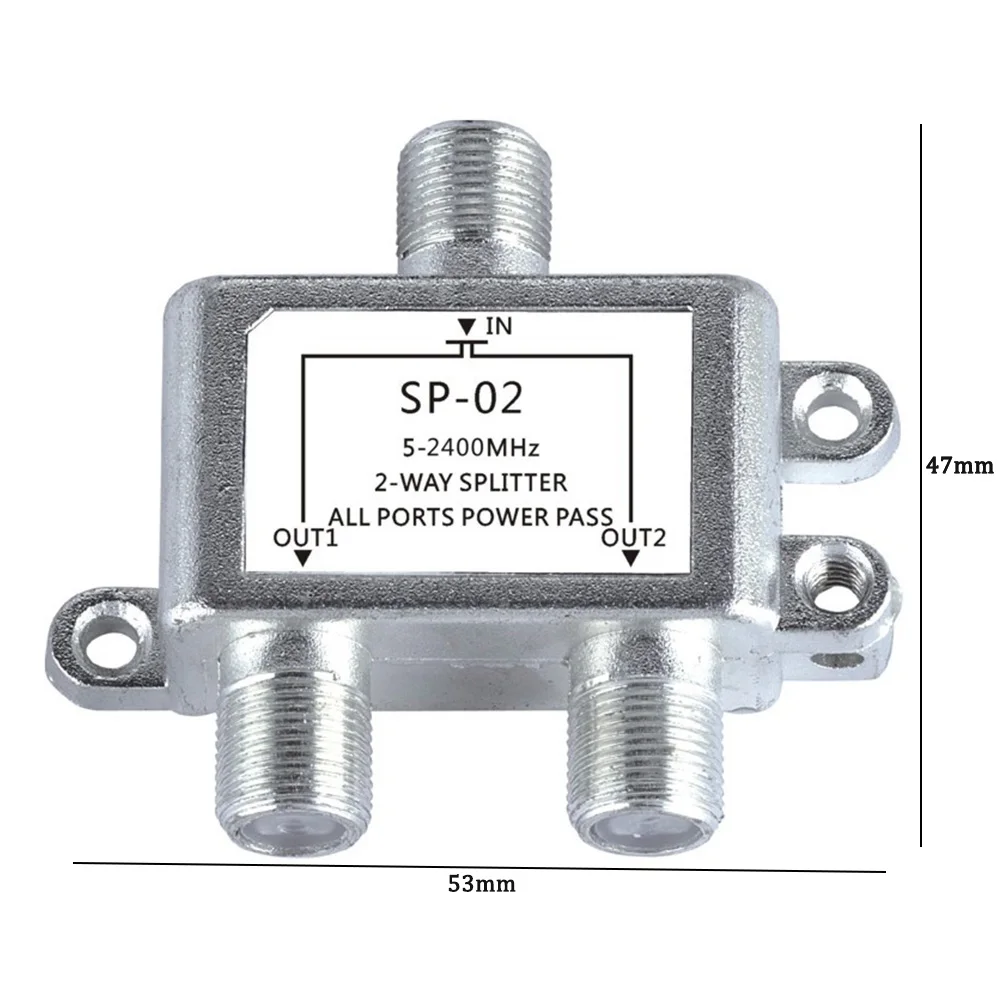 Divisor de Cable Coaxial de 2 vías, 5-2400MHz, antena de TV, conector receptor de señal satelital, Diplexor Coaxial SAT/ANT para SATV/CATV - imagen 5