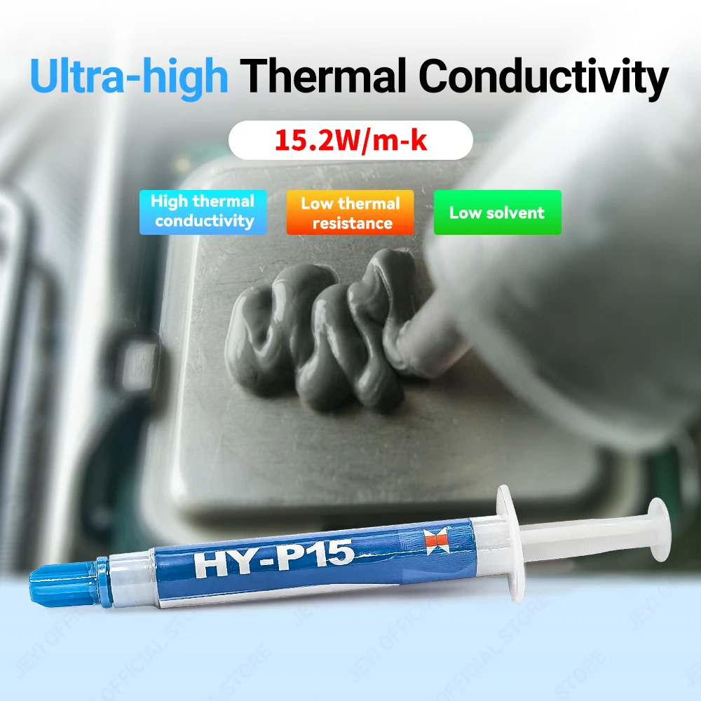 JEYI (15,2 W/m · K) pasta térmica de silicona de 2g para disipador de calor SSD y refrigeración de CPU/GPU, compuesto térmico de silicona para tarjeta gráfica de portátil - imagen 3