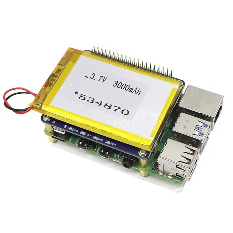 Raspberry Pi 4 / PI5 UPS Fuente de alimentación ininterrumpida HAT Módulo de batería de litio RPi-UPS-H - imagen 5