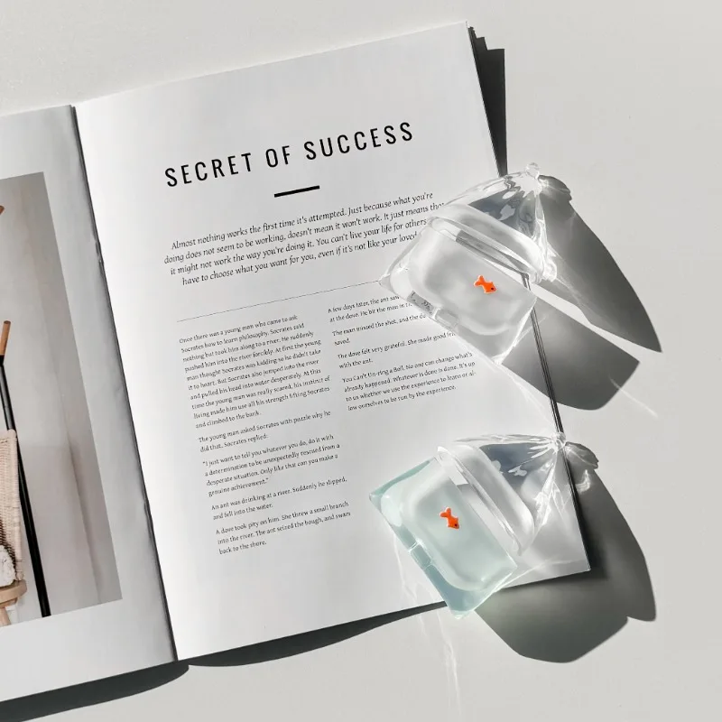 Funda para auriculares AirpodsPro transparente de pez dimensional, diseño en forma de silicona suave, protección contra caídas, regalo personalizado - imagen 5