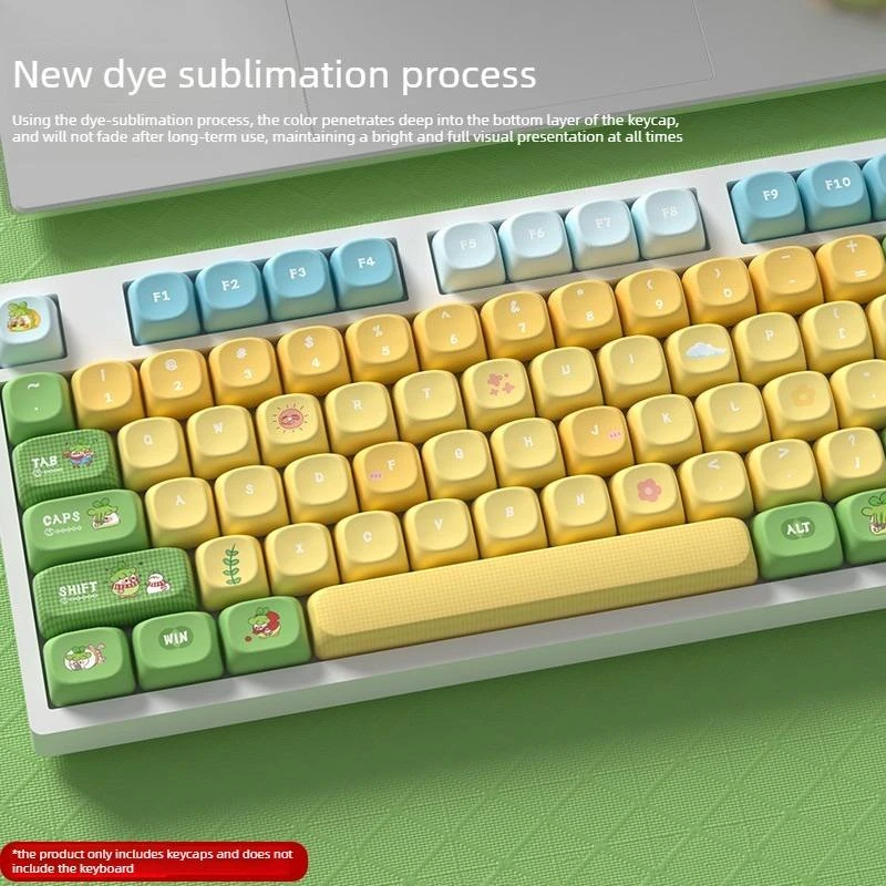 Teclas de pollo pequeño perfil MOA 121 teclas PBT 5 caras DYE-SUB lindos animales de dibujos animados Keycap para teclado mecánico MX Switch - imagen 4