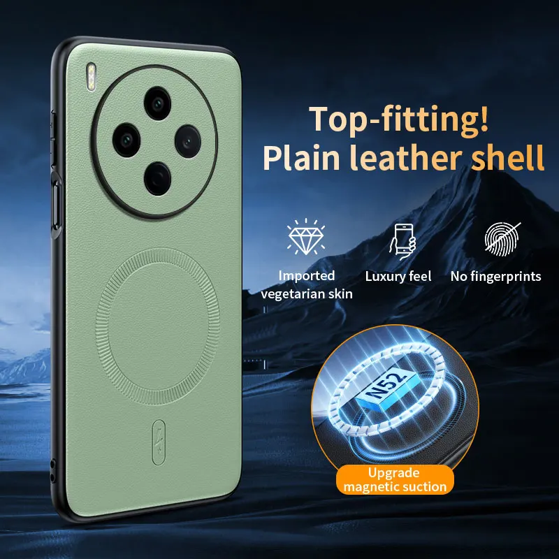 Para Vivo Y500 Pro funda protectora de cuero magnética para Vivo Y500 Pro antihuellas antideslizante PC + TPU - imagen 3