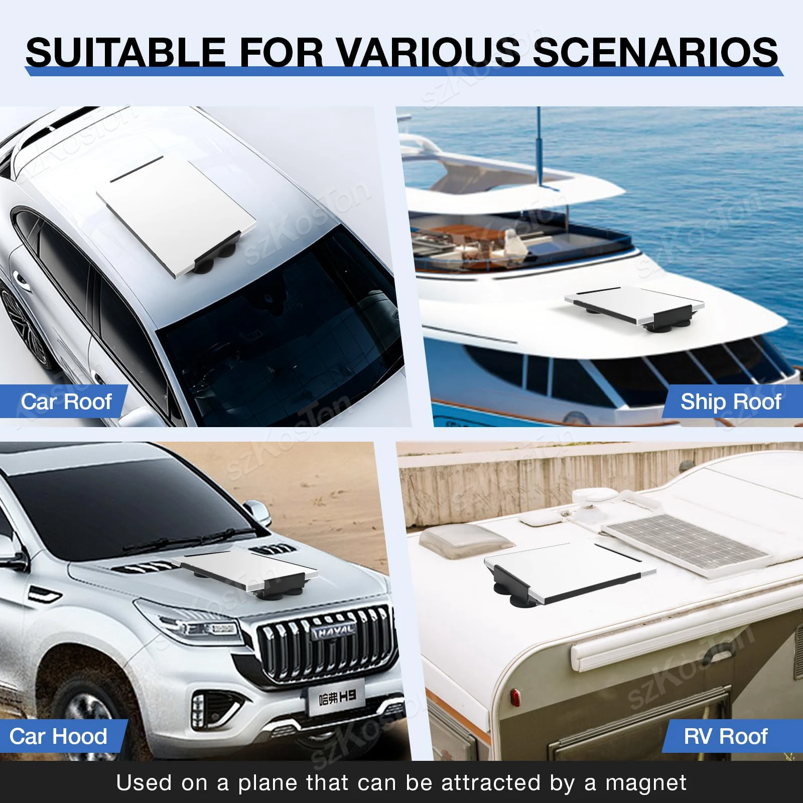 Soporte de techo de liberación rápida Compatible con Starlink Mini soporte Kit de montaje plano magnético accesorios para coche RV Camper SUV barco - imagen 5