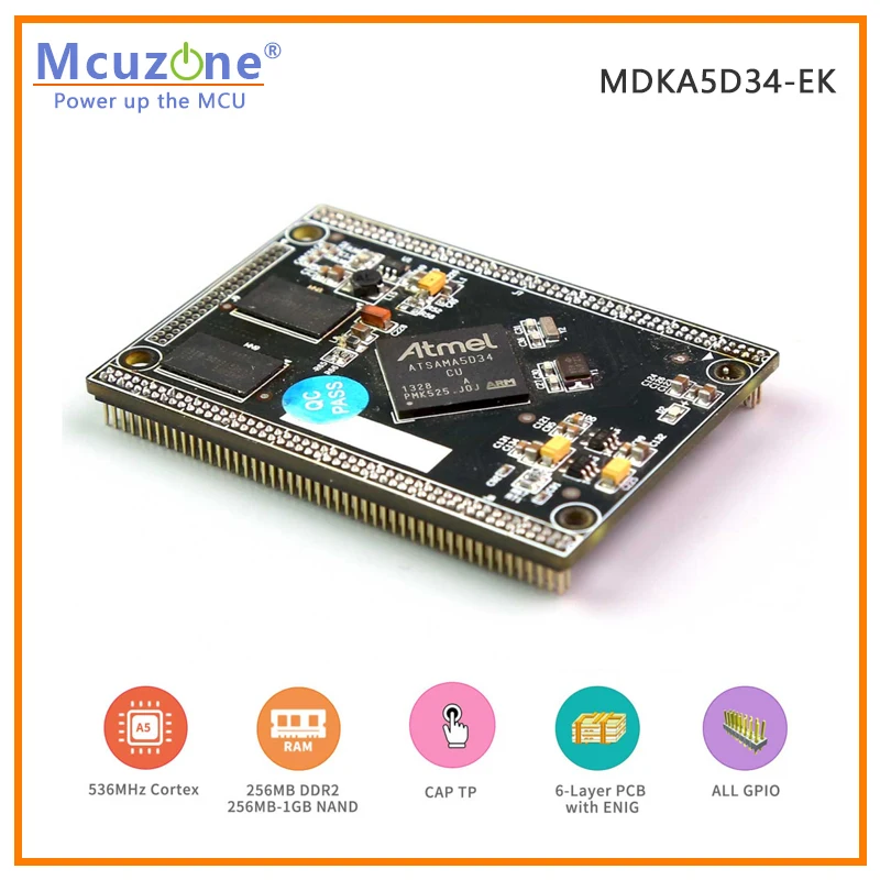 ATSAMA5D34 MDKA5D34-EK, CPU Cortex-A5 de 536MHz, 256MB DDR2, 256MB NAND,HS USB, ISI(OV2640), Linux 4.9 - imagen 5