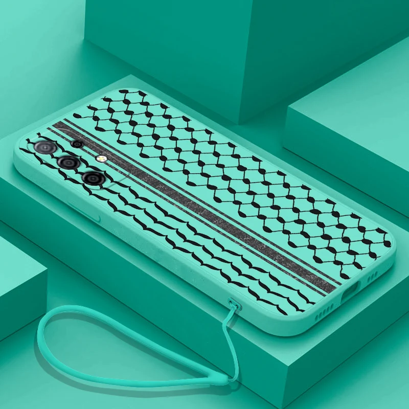 Funda Hattah Keffiyeh para Samsung A54 A34 A73 A53 A33 A23 A14 A13 A03 A04 A72 A52 A32 A22 A12 A71 A51 4G 5G con correa de mano - imagen 3