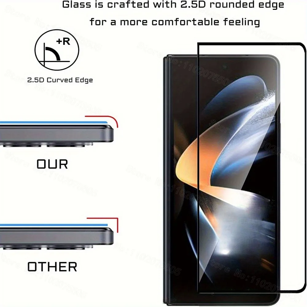 Película protectora 8 en 1 + protector de lente de cámara, para Samsung Galaxy Z Fold 4 5/Z Fold 6/Z Fold 7, alta claridad, antihuellas - imagen 5