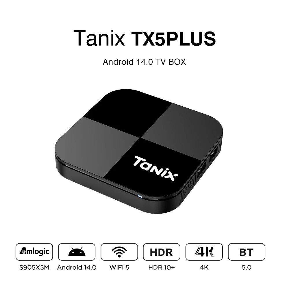 Original nuevo Tanix TX5 PLUS Android 14,0 TV Box Amlogic S905X5M 2,4G/5G Wifi5 4K BT5.0 1000M DDR4 reproductor multimedia decodificador - imagen 3