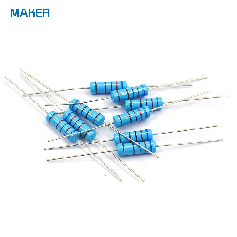 Paquete de componentes de resistencia en línea de película metálica, 635 Uds., anillo de cinco colores de 2W, uso común, 127 tipos de componentes electrónicos - imagen 4
