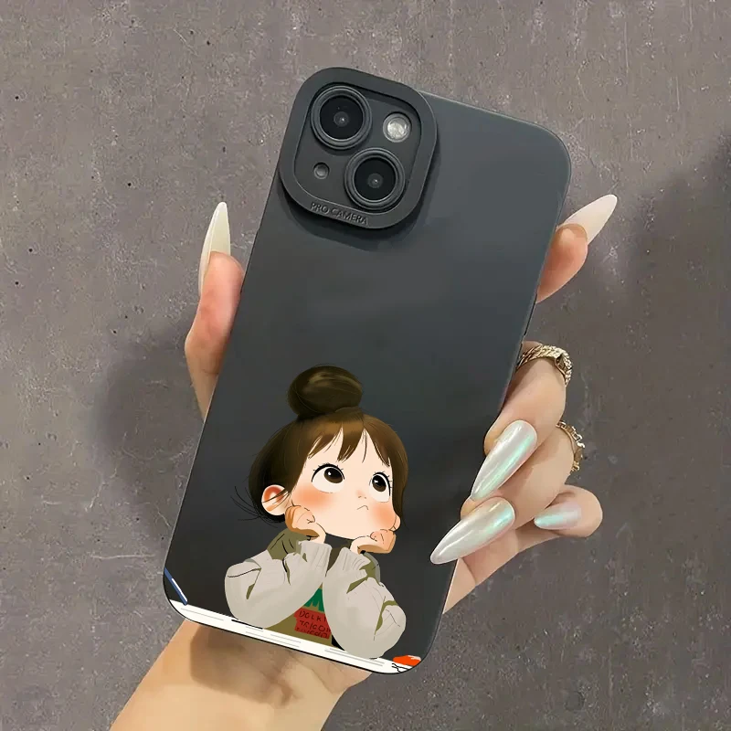 Funda con estampado de niña enojada bonita para Xiaomi Redmi Note 14 13 12 11 Pro Plus 5G 12S 11S 10S Redmi 13C 14C 13 4G funda de silicona - imagen 4