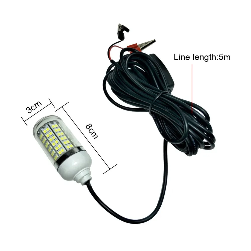 Luz LED de pesca de 12V, 100W, Ip68, señuelo, lámpara buscador de peces, 108 leds, 2835SMD, atrae gambas, calamar, Krill, 4 colores, luces subacuáticas - imagen 5