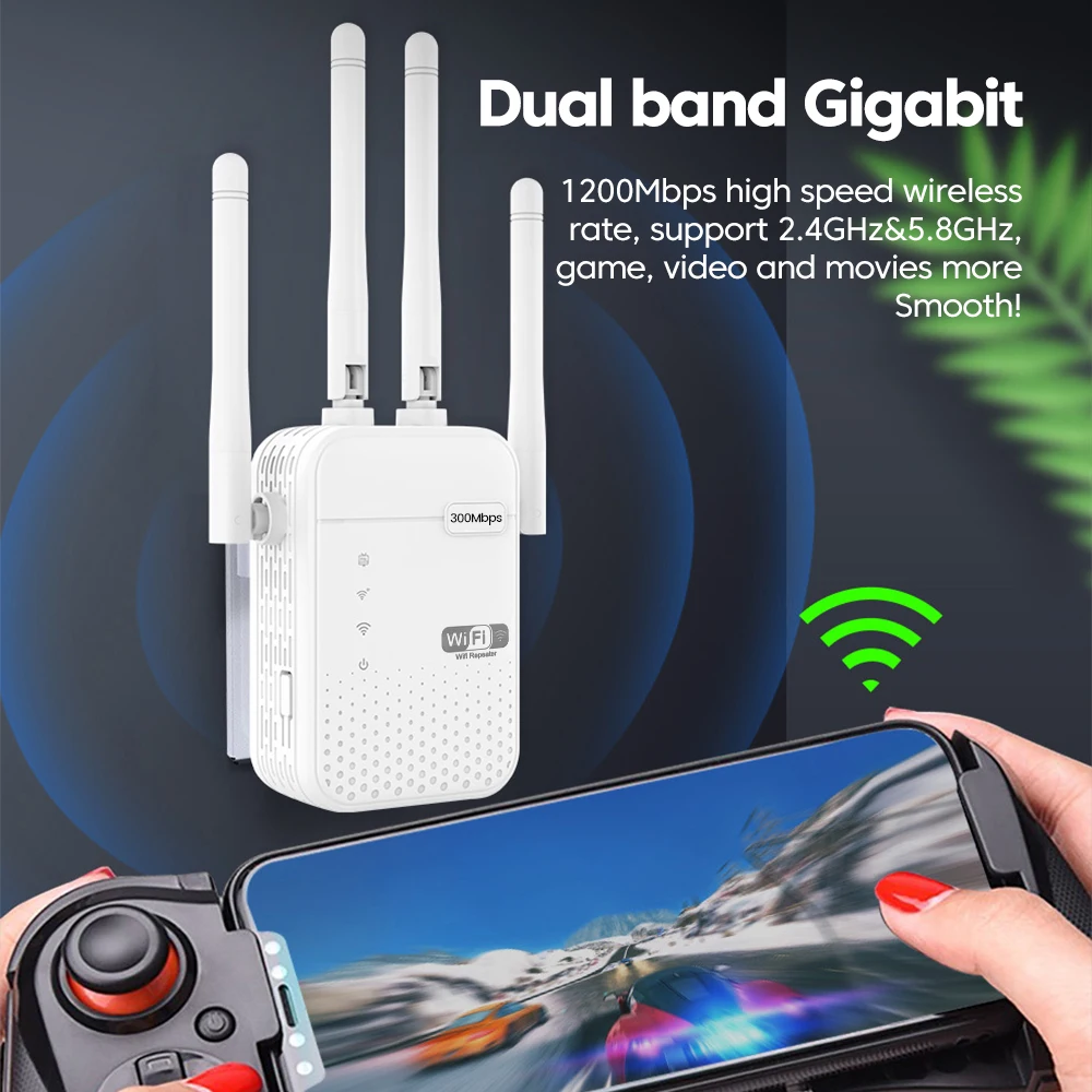 Repetidor WiFi inalámbrico de 300Mbps 802.11N amplificador extensor WiFi inalámbrico de largo alcance enrutador de señal 2,4G amplificador WIFI de doble banda - imagen 2