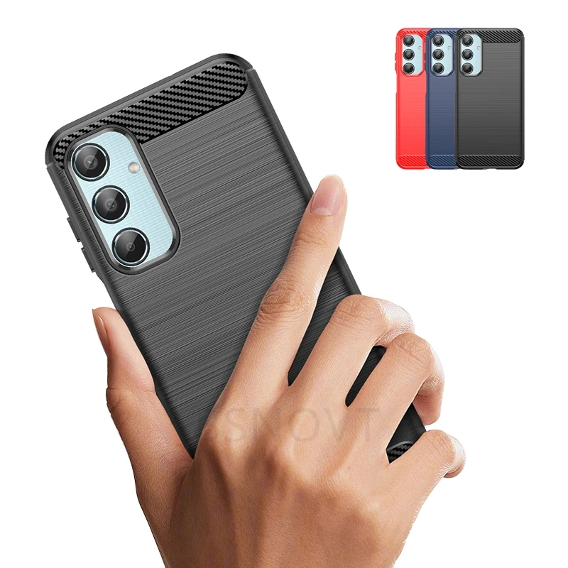 Funda de fibra de carbono suave para Samsung Galaxy M35 M, carcasa a prueba de golpes, armadura de parachoques de teléfono, TPU, 35 Capas - imagen 2