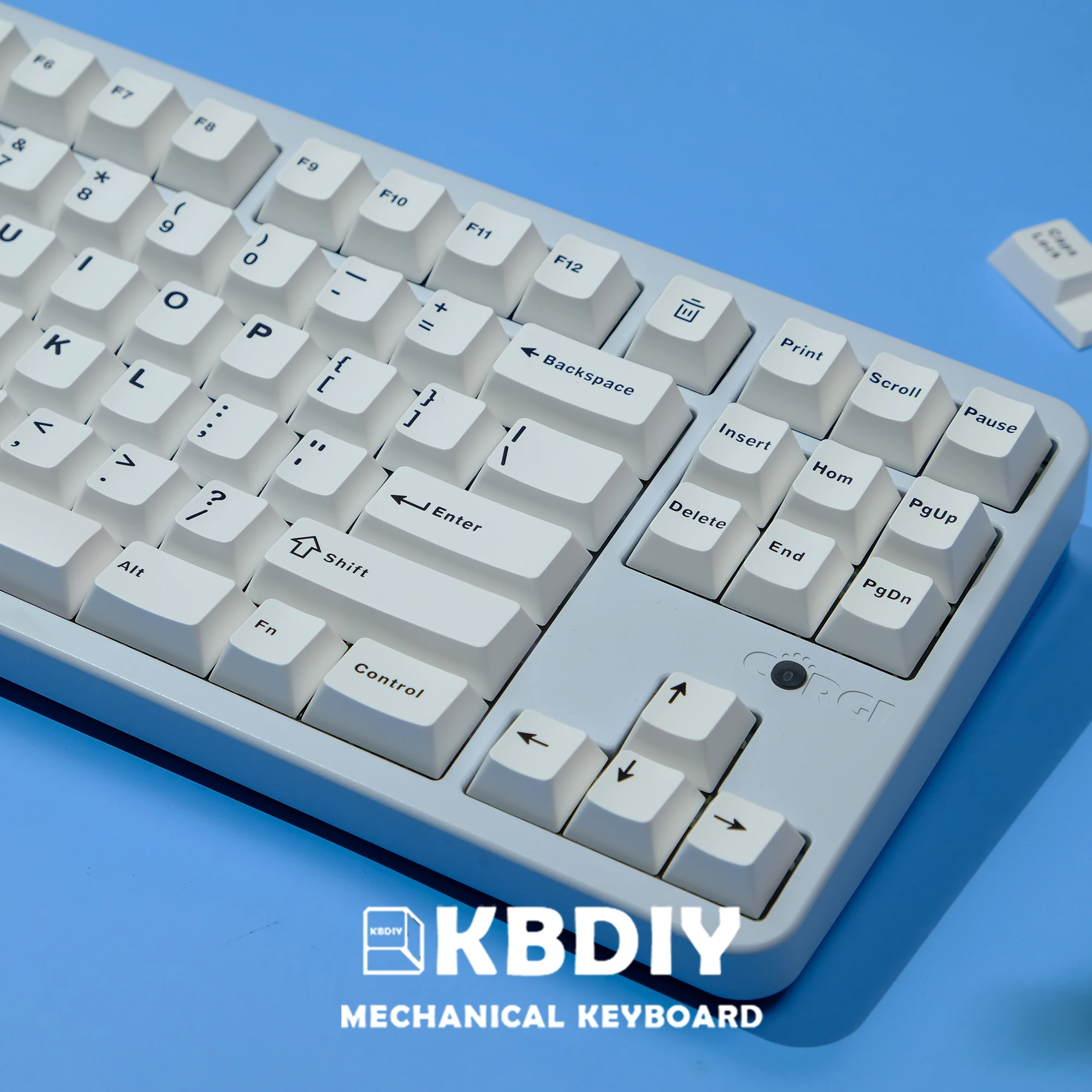 KBDiy-teclas PBT con perfil de cereza GMK, teclas minimalistas blancas, teclas ISO de doble disparo personalizadas para juego de teclado mecánico, 152 teclas - imagen 3