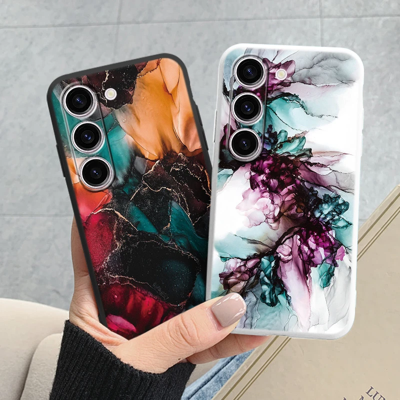 Funda S25 para Samsung Galaxy S25 Plus, Funda S 25 Ultra A36 A16 A06 TPU, Funda de moda con textura de piedra de mármol, Funda suave - imagen 3