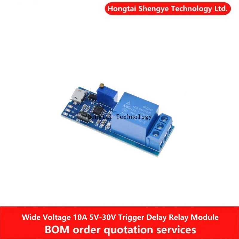 Módulo de relé de retardo de disparo Micro USB de amplio voltaje 10A 5V-30V interruptor de retardo de encendido K7