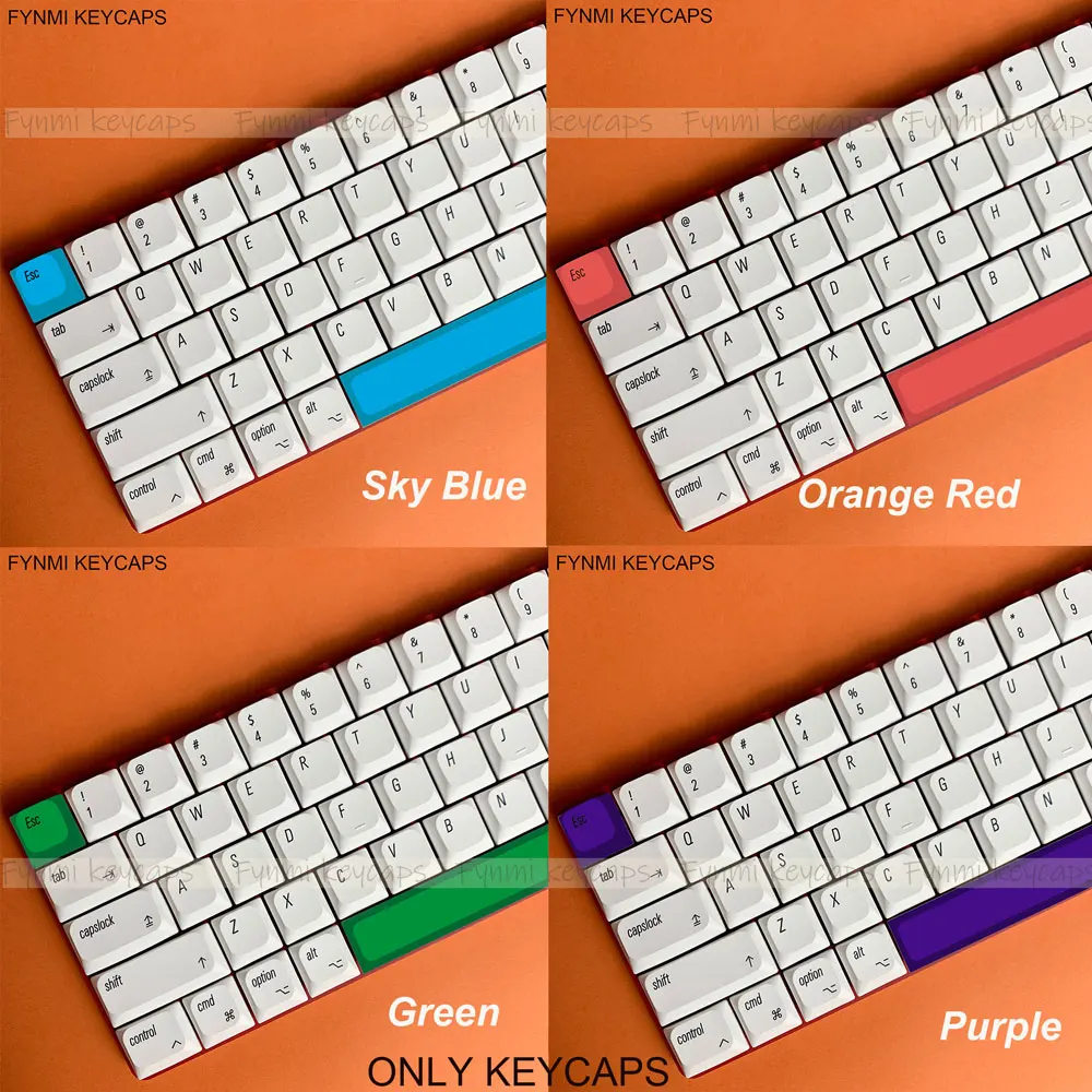 Fynmi perfil bajo tema de Apple PBT Keycap tinte sublimación keycap 127 teclas para teclado mecánico 61/68/75/84/87/98/104/108 - imagen 4