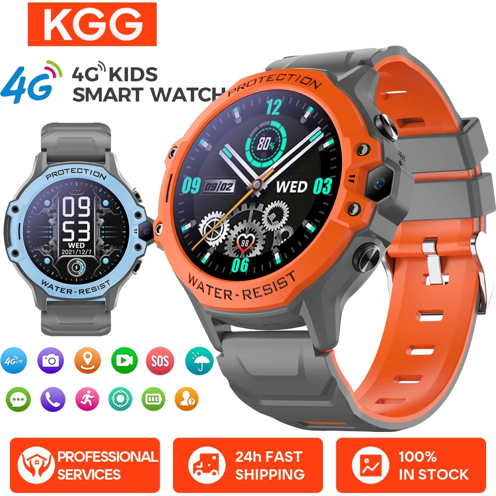 Reloj inteligente 4G para niños de 1,28 pulgadas, GPS, WIFI, ubicación LBS, resistente al agua, videollamada, Chat, batería de 670Mah, calculadora, reloj inteligente para niños